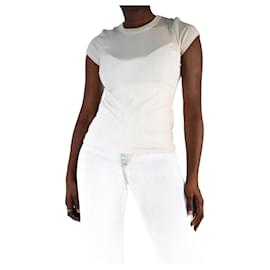 Filippa K-Cream short-sleeved ribbed t-shirt - size S-Other