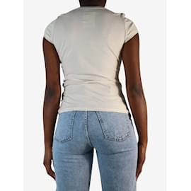 Filippa K-Cremefarbenes, kurzärmliges, geripptes T-Shirt – Größe S-Andere