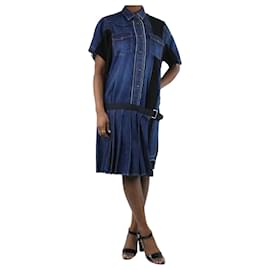 Sacai-Blue denim dress with pleats - size 3-Blue