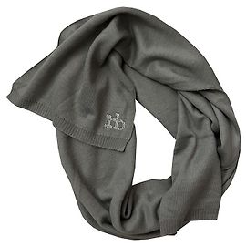 Lenço ROCCOBAROCCO cinza de lã e acrílico com logotipo de strass Cinza