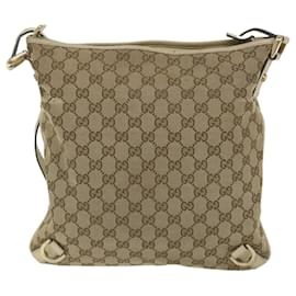 Gucci-GUCCI GG Canvas Shoulder Bag Beige 131326 auth 58790-Beige