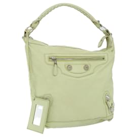 Balenciaga-BALENCIAGA The Day Giant Shoulder Bag Leather Green 173081 Auth bs8819-Green