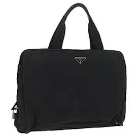 Prada-PRADA Hand Bag Nylon Black Auth ac2427-Black