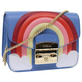 Furla-FURLA Chain Shoulder Bag Leather Multicolor Auth 56375-Multiple colors