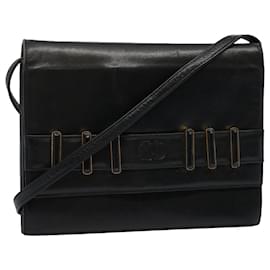 Valentino-VALENTINO Shoulder Bag Leather Black Auth bs9582-Black
