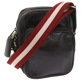Bally-BALLY Shoulder Bag Leather Brown Red white Auth ac2400-Brown,White,Red