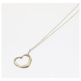 Autre Marque-Tiffany&Co. Open heart Necklace Ag925 Silver Auth bs8801-Silvery