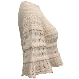 Isabel Marant Etoile-Isabel Marant Étoile Ecru Crochet Frizy Sweater-Cream