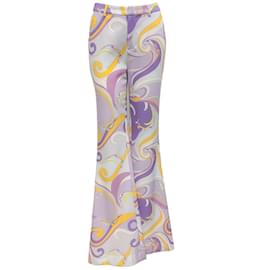 L'Agence-L'Agence Lilac Multi Print Lane Pants-Purple