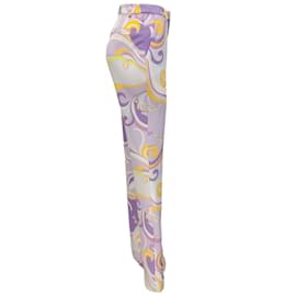 L'Agence-L'Agence Lilac Multi Print Lane Pants-Purple