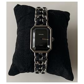 Chanel-Orologi raffinati-Nero,Silver hardware