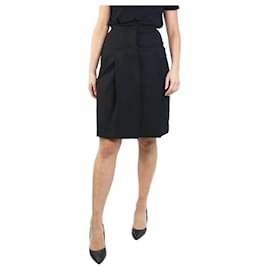 Prada-Black wool-blend pleated skirt - size UK 8-Black