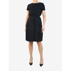 Prada-Black wool-blend pleated skirt - size UK 8-Black