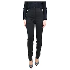 Saint Laurent-Black slim-fit wool trousers - size UK 10-Black
