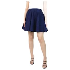 Alaïa-Mini-jupe en maille stretch texturée bleue - taille UK 12-Bleu