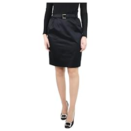 Gucci-Falda negra con cinturón - talla UK 8-Negro