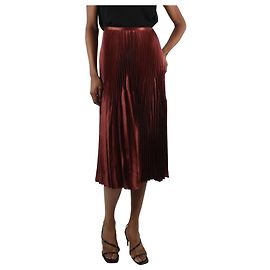 Vince Jupe plissée en satin bordeaux - taille US 2 Bordeaux