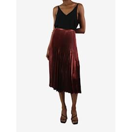 Vince-Burgundy pleated satin skirt - size US 2-Dark red