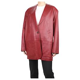 Stouls-Maroon leather jacket - size S-Red