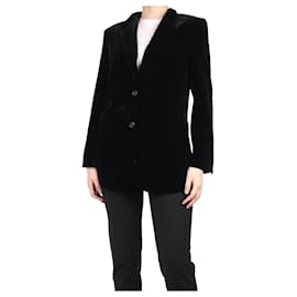 Theory-Black velvet draped jacket - size UK 8-Black