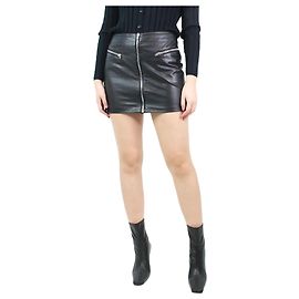 The Kooples Mini jupe zippée en cuir noir - taille M Noir