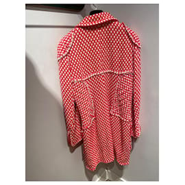 Chanel-Mäntel, Oberbekleidung-Weiß,Rot