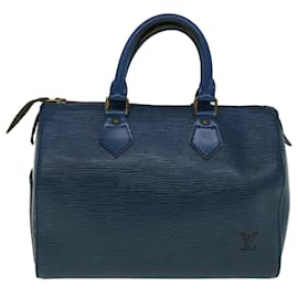 Louis Vuitton-Louis Vuitton Epi Speedy 30 Bolsa de Mão Azul Toledo M43005 Autenticação de LV 58710-Outro