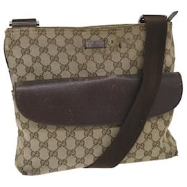 Gucci-GUCCI GG Canvas Shoulder Bag Beige Brown 256100 Auth bs9239-Brown,Beige