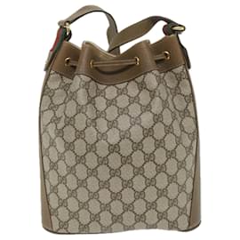 Gucci-Bolsa tiracolo GUCCI GG Canvas Web Sherry Line PVC Couro Bege Verde Auth 57304-Vermelho,Bege,Verde