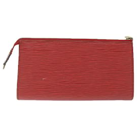 Louis Vuitton-Estuche para accesorios LOUIS VUITTON Epi Pochette Accessoires Rojo M52987 Bases de autenticación de LV9586-Roja