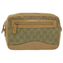 Gucci-Bolsa clutch de lona GUCCI GG Marrom 018 3642 Ep de autenticação2119-Marrom