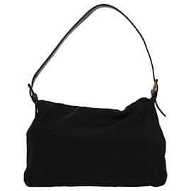Fendi-FENDI Mamma Baguette Shoulder Bag Nylon Black Auth ac2413-Black