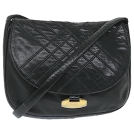 Bally-BALLY Shoulder Bag Leather Black Auth bs9505-Black