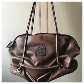 Kenzo-LEATHER HAND BAG-Brown