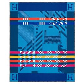 Hermès Avalon Jump'H blanket White Blue Orange Yellow Fuschia