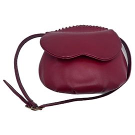 Gucci Rounded Shoulder Bag Ruby Red Leather Dark red