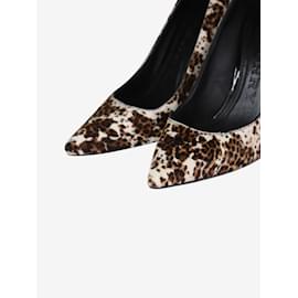 Burberry-Sapatos castanhos com estampa de leopardo - tamanho UE 37-Marrom