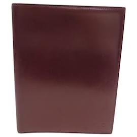 Hermès-HERMES NOTEBOOK COVER OFFICE AGENDA GM BORDEAUX LEATHER DIARY HOLDER-Dark red