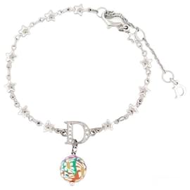 Christian Dior-CHRISTIAN DIOR STARS AND MULTICOLOR PEARL BRACELET16/20CM METAL SILVER-Silvery