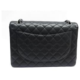 Chanel-NOVA BOLSA DE MÃO CHANEL MAXI CLASSIC TIMELESS JUMBO CAVIAR DE COURO-Preto