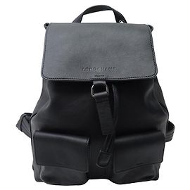 NEUF SAC A DOS LONGCHAMP 3D CUIR NOIR 10200HCV001 NEW LEATHER BACKPACK BAG Noir