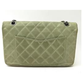 Chanel-Chanel handbag 2.55 LARGE JUMBO CAVIAR SUEDE LEATHER CROSSBODY HAND BAG-Green