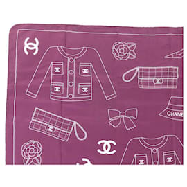 Chanel-CHANEL ICONIC SQUARE SCARF TIMELESS TAILOR SILK VIOLETTE SILK SCARF-Purple