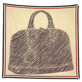 SCIARPA LOUIS VUITTON BORSA ALMA MONOGRAM BEIGE QUADRATA 90 Sciarpa seta Beige