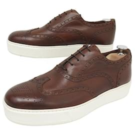 NEUF CHAUSSURES LOUIS VUITTON RICHELIEU 7 IT 42 FR BOUT FLEURI CUIR SHOES Camel