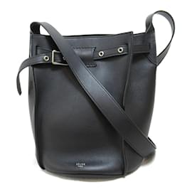 Céline-Leather Bucket Bag 188343-Black