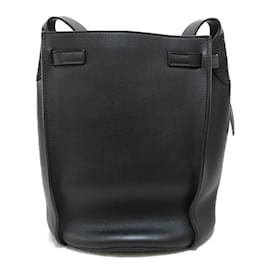Céline-Leather Bucket Bag 188343-Black