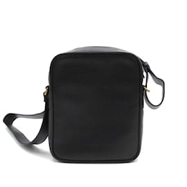 Gucci-Leather Logo Zip Crossbody Bag 523591-Black