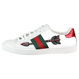 Gucci-Scarpe da ginnastica bianche con dettagli a freccia - taglia EU 36.5-Bianco