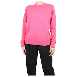 Crimson-Pink crewneck cashmere jumper - size L-Pink